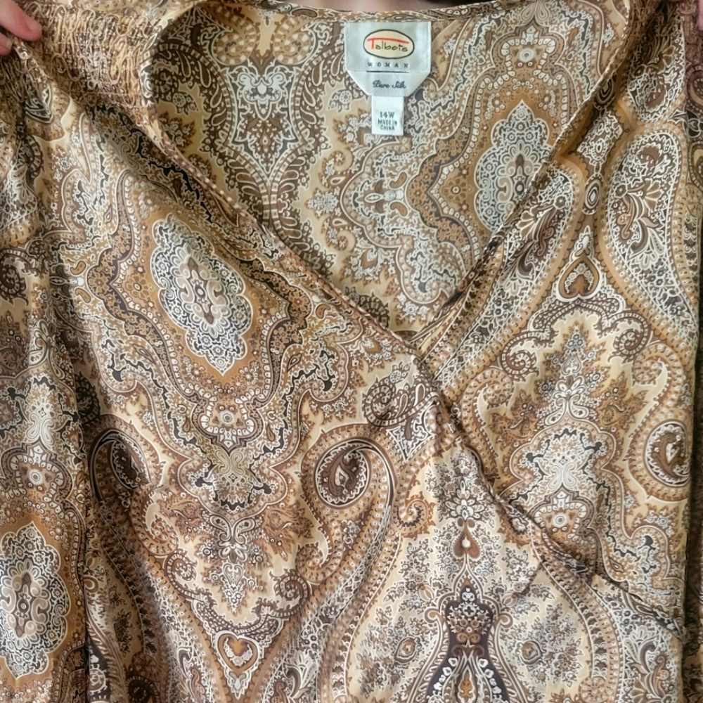 Talbots long sleeve V neck blouse size 14W